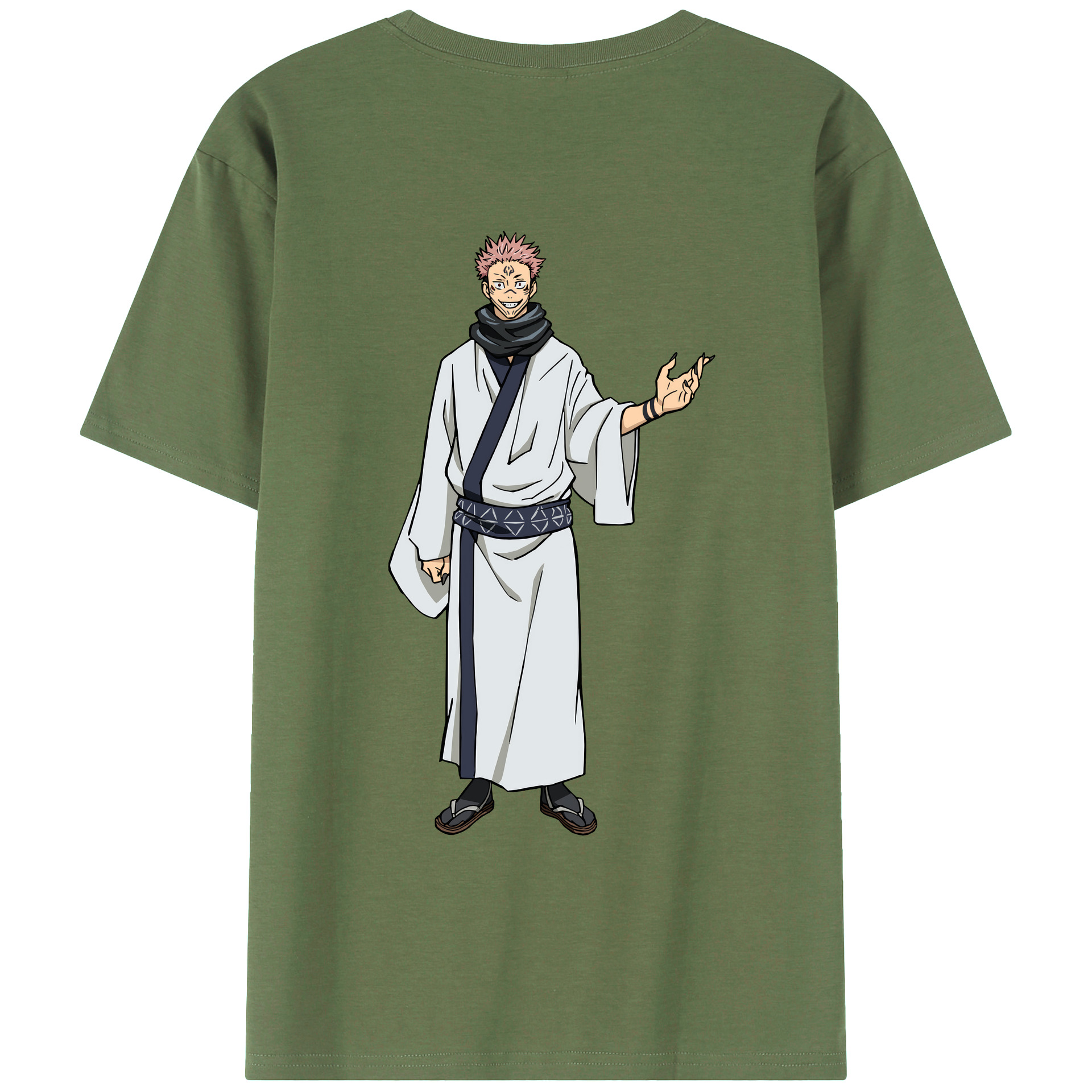 （画像用） 呪術廻戦 Jujutsu Kaisen 綿100％ メンズ半袖Tシャツ（バックプリント） 通気性